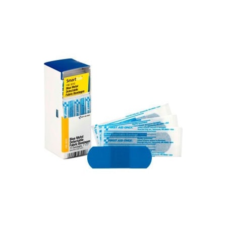 Acme United First Aid Only FAE-3010 SmartCompliance Refill Metal Detectable Bandages, Blue, 1"X 3", 25/Box FAE-3010